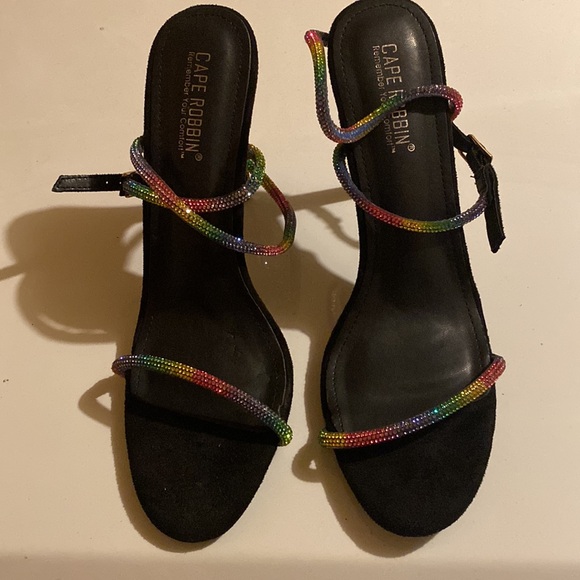 Rainbow rhinestone heels new! - Picture 3 of 4